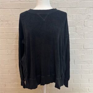 Aerie Women's Black Crew Neck Pullover